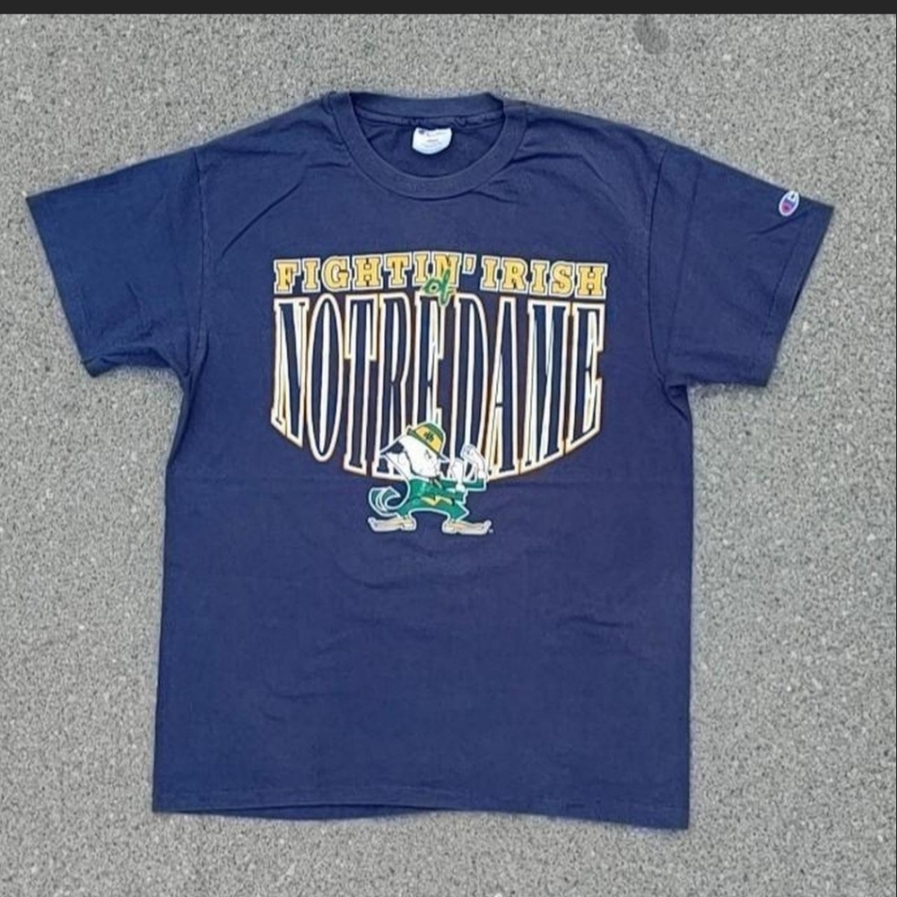 90s Notre Dame Fighting Irish Champion T-Shirt Made in USA Large Single Stitch